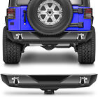 For Jeep Wrangler 07-18 Rear Step Bumper Steel With Hitch Receiver And D-rings