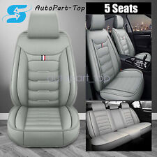For Honda Hr-v Cr-v 5seat Car Seat Covers Front Rear Cushion Pu Leather Gray