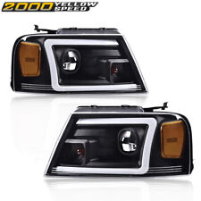 Fit For 2004-2008 Ford F-150 Lincoln Mark Lt Led Drl Projector Black Headlights