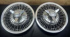 60s Chevy Ii Chevelle Impala 14 Wire Wheel Hubcaps Spinners Pair Of 2 Oem