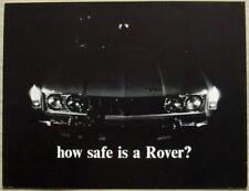 Rover 2000tc Safety Design Usa Car Sales Brochure C1968