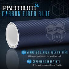 3d Blue Carbon Fiber Matte Vinyl Wrap Bubble Free Air Release 12 X 60 In Roll
