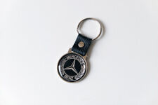 Mercedes Benz Leather Metal Key Chain Fob Ring Keychain Keyfob Vintage Style