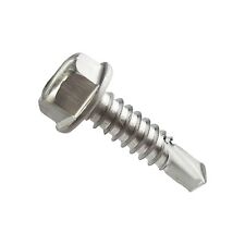8 X 1 Hex Washer Head Self Drilling Screws Stainless Steel Metal Qty100
