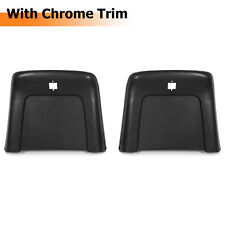 For Chevrolet 69-72 Black Pair Bucket Seat Backs Molded Plastic Chrome Trim