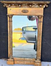 Antique Old Wooden Wood Frame Furniture Mirror Classical Federal Style Gold Gilt