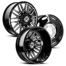 22x8.25 Xf Off-road Xf-240 Black Milled 11-up Gm Dually Wheels 8x210 Set Of 6