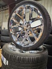 26 Inch 5904 Chrome Snowflake Rims Advanta Tires Tpms Fit Sierra Yukon Wheels