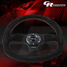 Nrg Reinforced 320mm Black Suede Red Stitch D-shape Steering Wheel Replacement