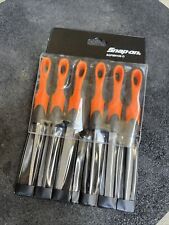 For Snap-on New Sgfmn106o 6 Piece Orange Soft Grip Handle Miniature File Set