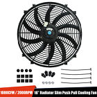 16 Universal Electric Radiator Slim Push Pull Cooling Fan 12v 120w Mount Kit