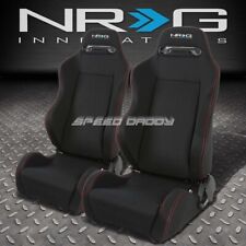 2 X Nrg Type-r Fully Reclinable Red Stitch Racing Seatsadjustable Slider Black