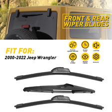 For 2000-2022 Wrangler Jeep Front Rear Windshield Wiper Blades 15 15 14