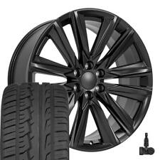 24 Satin Black 4869 Wheels 30535r24 Tires Tpms Fits Silverado Tahoe Suburban