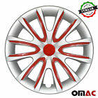 14 Inch Hubcaps Wheel Rim Cover Gray With Red Insert 4pcs Set