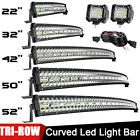 5250423222 Inch Curved Tri Row Led Light Bar Combo Driving Offroad4 Pods
