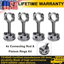 4x Connecting Rod Pistons Rings Kit For Chevrolet Malibu 2008-2014 4 Cyl 2.4l