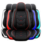 5 Seat Universal Car Seat Cover Deluxe Leather Full Set Cushion Protector Black