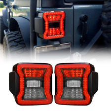Rear Smoked Tail Lights Wbrake Reverse Turn Lamp For 07-18 Jeep Wrangler Jk Jku