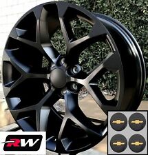 20 Inch Chevy Silverado 1500 Replica Snowflake Wheels Satin Black Rims 20 X9