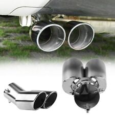 Car Chrome Exhaust Pipe Tip Rear Tail Throat Muffler Stainless Steel Round Bend