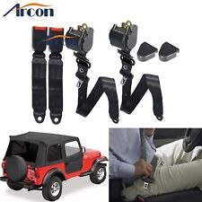For 1982-1995 Jeep Wrangler Cj Yj Universal 3 Point Retractable Seat Belts 2pcs
