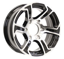 Aluminum Trailer Wheel 16x6 16 Inch Rim Black And Machined 6 Lug Pdsu66655bm