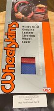 Wheelskins Genuine Leather Steering Wheel Covers - Redblue New