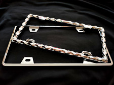 1lbs Double Layer Heavy Duty Cover Stainless Steel License Plate Frame Chrome