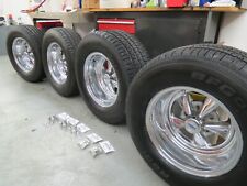 15 Cragar Ss Vintage Staggered Wheels Tires Caps Set Of 4 Unilug Pattern