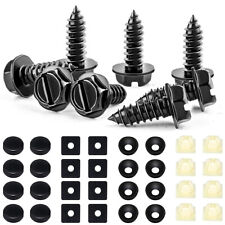 8pcs License Plate Screws Stainless Steel Bolts Caps Fasteners Kit For Car Truck