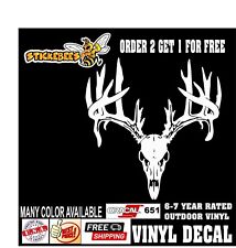 Deer Buck Antlers Skull Hunting Car Sticker Truck Window Bumper Vinyl Graphic