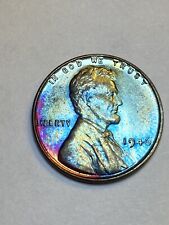 Wheat Penny 1946 Lincoln Cent Rainbow Toned Red Bu 1946-p Nice Red Unc Id0380ig