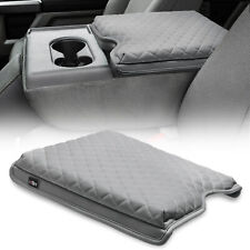 Fit 2015-2022 Ford F150 Bench Seat Center Console Lid Armrest Cushion Cover Gray