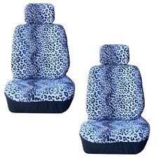 Universal Animal Print Leopard Low Back Seat Covers Pair For Cars Trucks Suvs