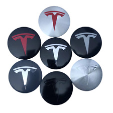 4x 56mm Tesla Logo Car Wheel Center Hub Cap Emblem Stickers For Model 3 S X Y