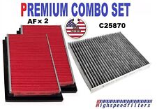 2x Engine Air Filter Charcoal Cabin Air Filter For 2016-2023 Infiniti Q50 3.0l