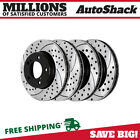 Front Rear Drilled Slotted Brake Rotors Black Set Of 4 For Toyota Tundra 5.7l