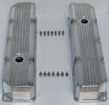 Finned Fabricated Aluminum Valve Covers W Hole For 1976-87 Jeep 304 360 390 401
