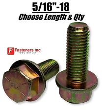 516-18 Grade 8 Flange Frame Bolt Yellow Zinc Plated All Sizes Qtys 516