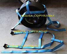 Demco Car Tire Basket Straps Adjustable Tow Dolly Wheel Net Set Flat Hook Bluex2