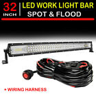 32inch Led Light Bar 3500w Driving Offroad Flood Spot Combo Work Light Wiring