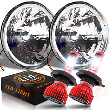 Pair 7 Inch Round Led Headlights Highlow Housing For Dodge Dart 1964-1976 D100