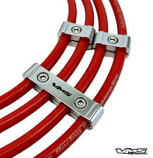 12pc Silver Chrome Billet Spark Plug Wire Separators 8mm 8.5mm 9mm 10mm Cables