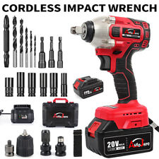 20v Cordless Impact Wrench 12 550nm High Torque Brushless Drill With Battery