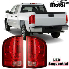 For 07-13 Chevy Silverado 1500 2500 3500 Led Tail Lights Sequential Chrome Red