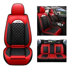 Car Seat Covers 5-seats Set For Jeep Leather Cushion Protection Mh88 Black Red