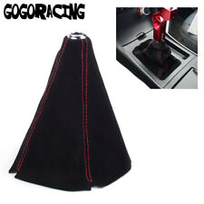 Universal Jdm Style Black Suede Red Stitch Shifter Shift Gear Boot Cover Mtat