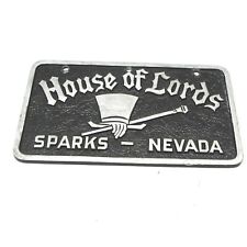 Vintage House Of Lords Car Club Plaque Display Piece Cast Aluminum Nevada