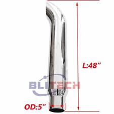 Chrome 7-5 Od X 48 Inch Lengthcurved Exhaust Stack Pipe Truck Tube Tip